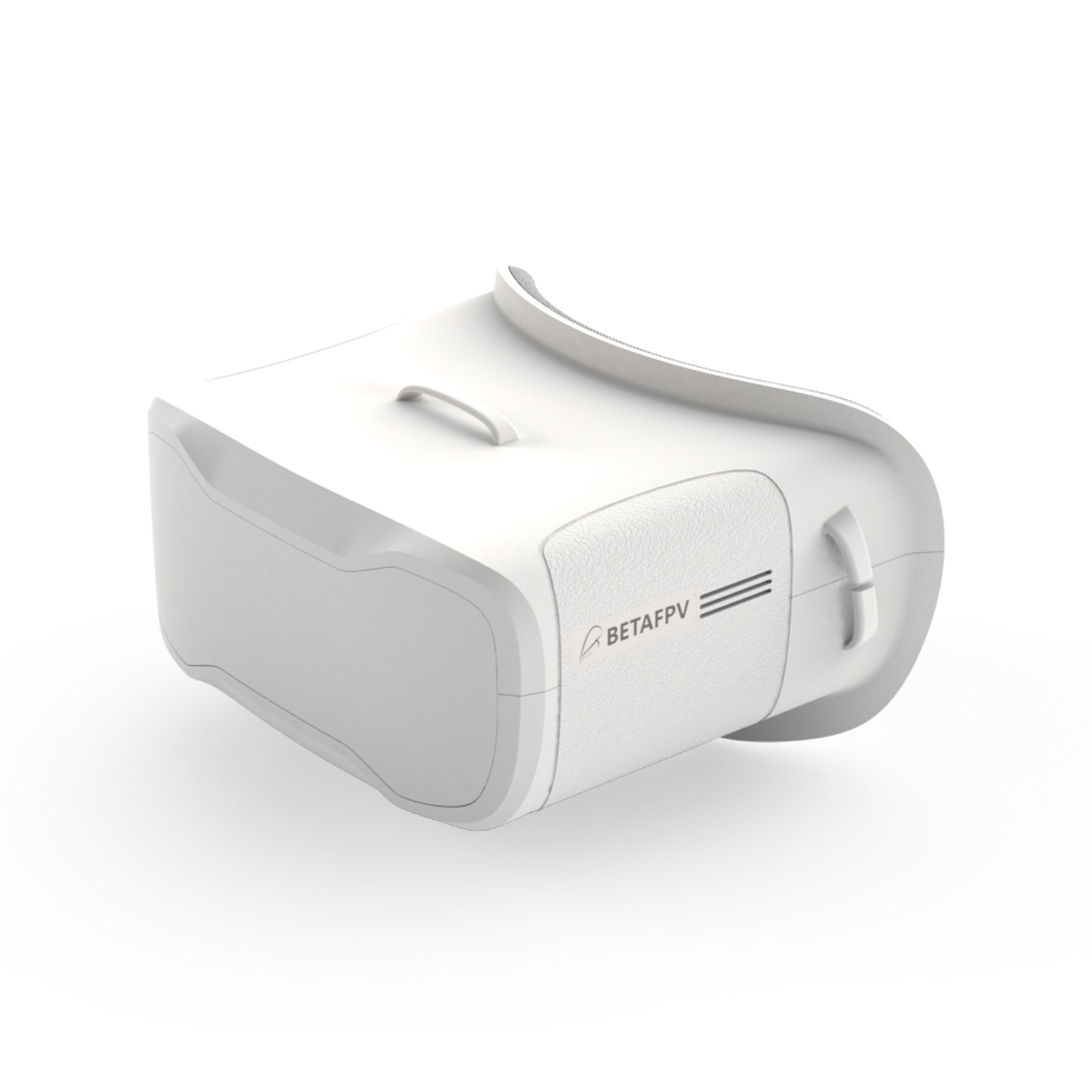 BETAFPV VR02 analog FPV goggles front view showing single screen box design BETAFPV VR02 analog FPV goggles front view showing single screen box design