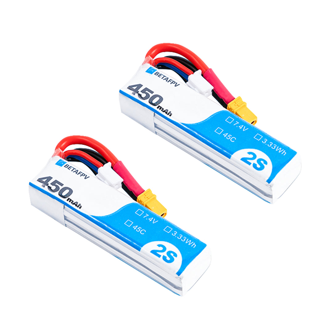 450mAh 2S 45C Lipo Battery (2PCS) – BETAFPV - Main Image